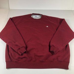 Y2K Champion Eco Fleece Sweatshirt Adult Extra Extra Large Red Faded Crewneck